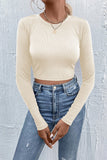 Long Sleeve Ribbed Crop Top
