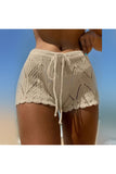 Crochet Drawstring Casual Shorts