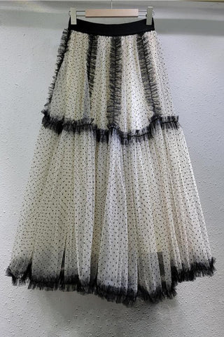 Layered Mesh Maxi Skirt