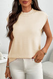 Sleeveless Ribbed Knit Sweater Top
