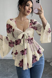 Tie-Front Floral Blouse