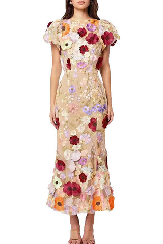 Floral Embroidered Midi Dress