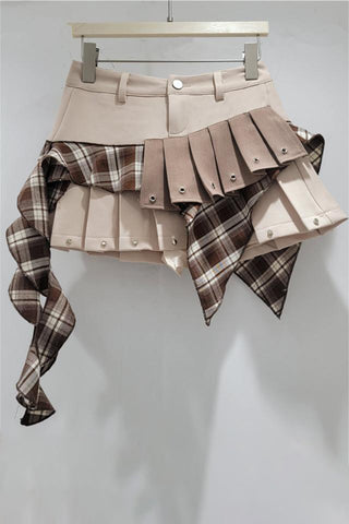 Asymmetrical Layered Mini Skirt