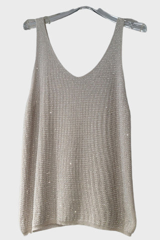 V-Neck Sleeveless Shimmer Top