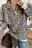 Animal Print Half-Zip Sweatshirt