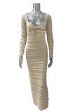 Cut-Out Long Sleeve Casual Dress