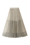 Polka Dot Tiered Maxi Skirt