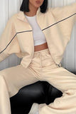 Stylish Zip-Up Casual Pants Set