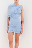 Draped Shoulder Evening Dress