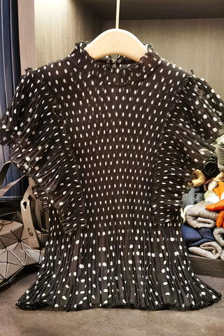 Ruffled Polka Dot T-Shirt