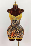 Leopard Print Lace Casual Dress