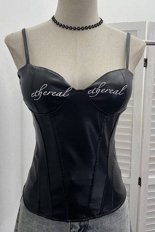 Strap-Detail Corset Tank Top