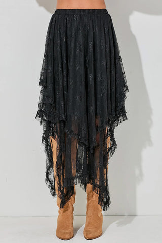 Lace Tiered High Waist Skirt