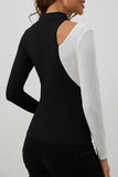 Asymmetric Cutout Ribbed T-Shirt