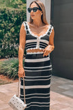Striped Knit Skirt Set