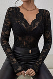 Elegant Lace Long-Sleeve Top