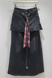 Trendy Layered Denim Skirt