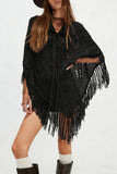 Fringe Knitted Poncho Wrap