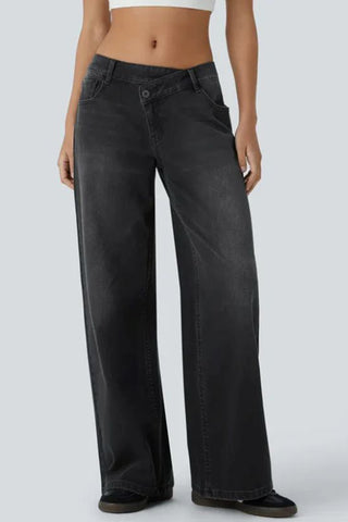 Wide-Leg Straight Jeans