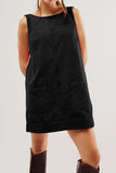 Sleeveless Corduroy Casual Dress