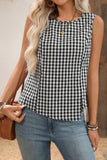 Checked Sleeveless Tank Top