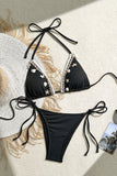 Shell Print Bikini Set with Ties
