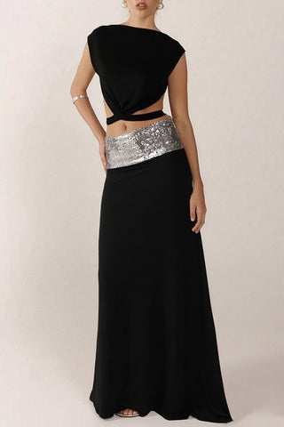 Cutout Crop Top and Skirt Set