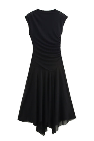 Draped Sleeveless Casual Dress
