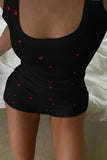 Heart Pattern Sleeveless Short Set