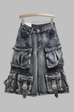 Cargo Pocket Denim Shorts
