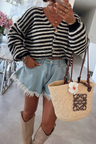 Casual Vibes Striped Cardigan