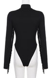 Fringe Detail Long-Sleeve Bodysuit