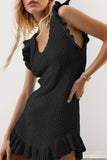 Ruffled Knit Casual Dress