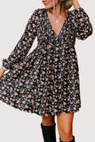 Floral Print Smocked Casual Dress