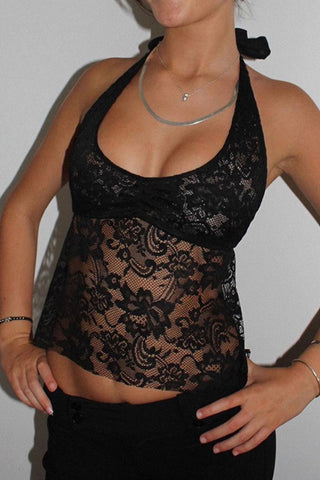 Lace Halter Neck Camisole Top