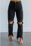 Distressed Straight-Leg Jeans