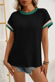 Stylish Short-Sleeve Ribbed T-Shirt