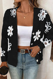 Floral Button-Up Cardigan Sweater