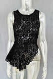 Lace Overlay Sleeveless Tank Top