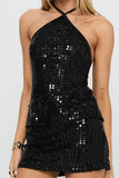 Halter-Neck Sequin Skirt Set
