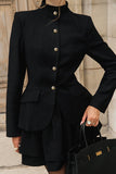 Button-Embellished Skirt Set