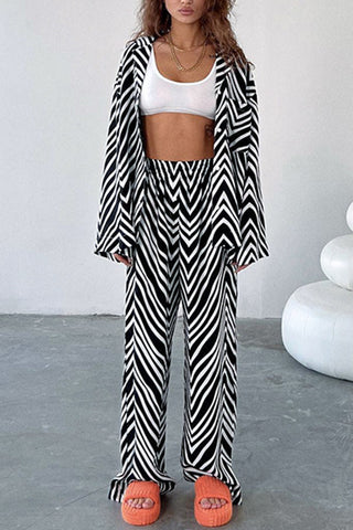 Chevron Striped Pants Set