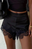 Lace Trim Casual Shorts