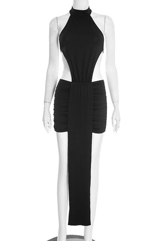 Halter Cut-Out Evening Dress