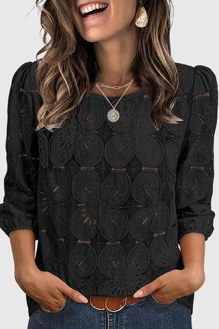 Floral Eyelet Blouse