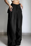 High-Waisted Wide Leg Casual Pants