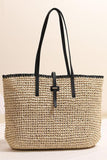 Elegant Woven Tote with Sleek Straps