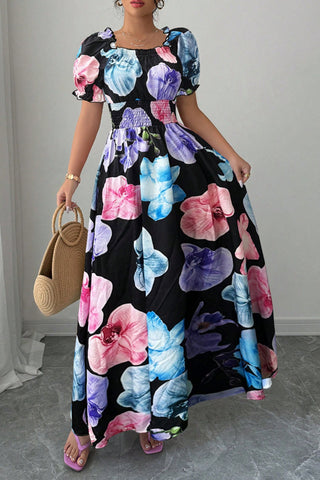 Puff Sleeve Maxi Dress
