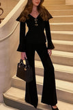 Stylish Buttoned Pants Set