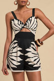 Zebra Print Cutout Romper